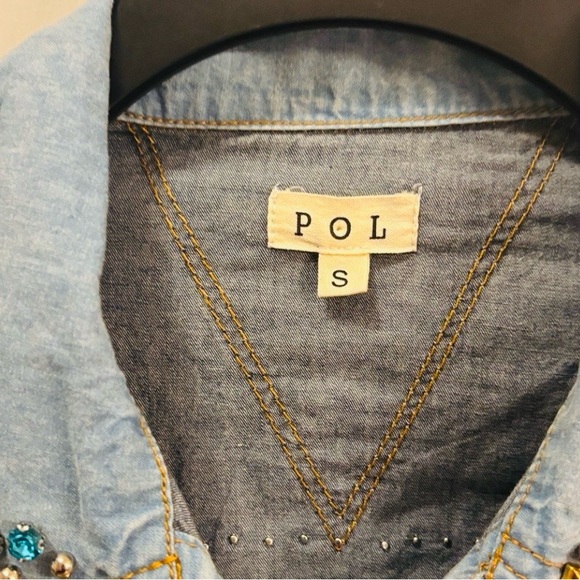 POL Embellished Denim Jacket SMALL - Picture 6 of 6